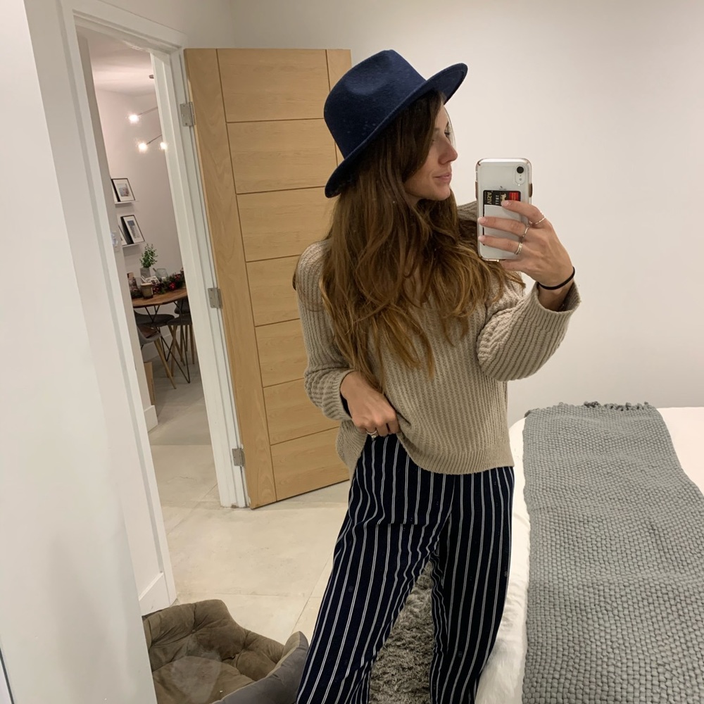 Navy Medium Brimmed Structure Hat - image 1